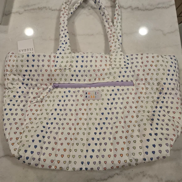 Roller Rabbit Colorful Heart Pattern Tote - Picture 1 of 5